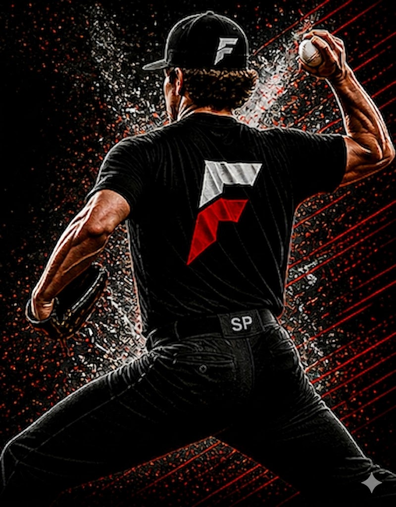 Forged pitcher mid-delivery